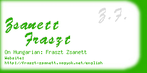 zsanett fraszt business card